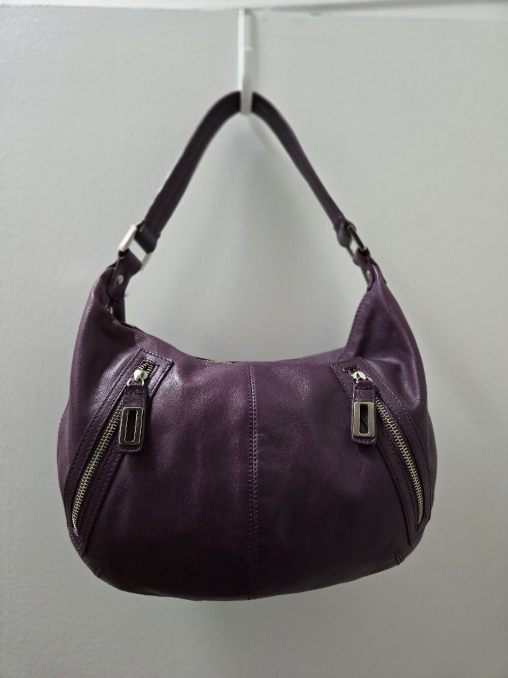 Alfani Purple Leather Shoulder Bag